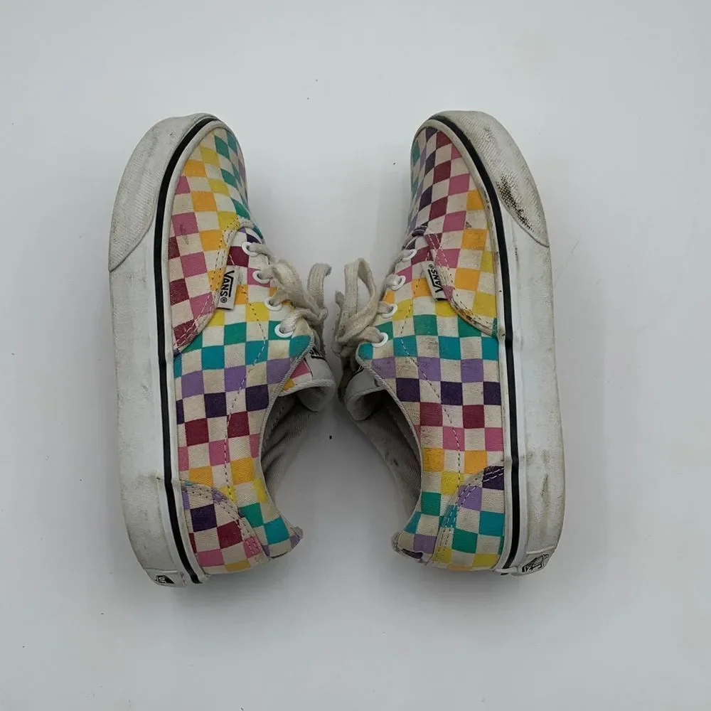 Vans Kids Multicolor Checkered Sneakers little girl size 2